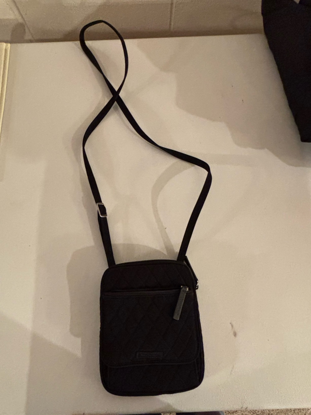 Black Quilted Crossbody Sling Bag